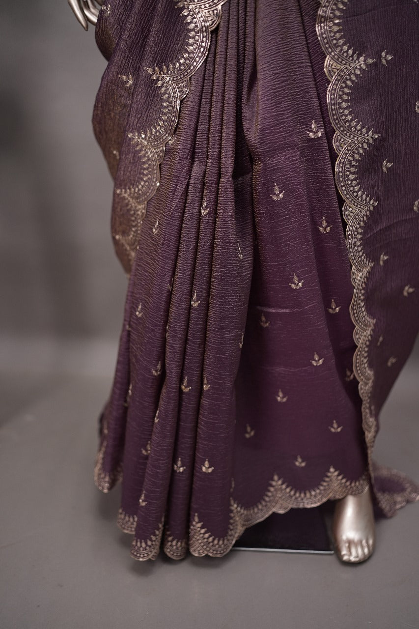 Crushed Tissue Saree TSA2326