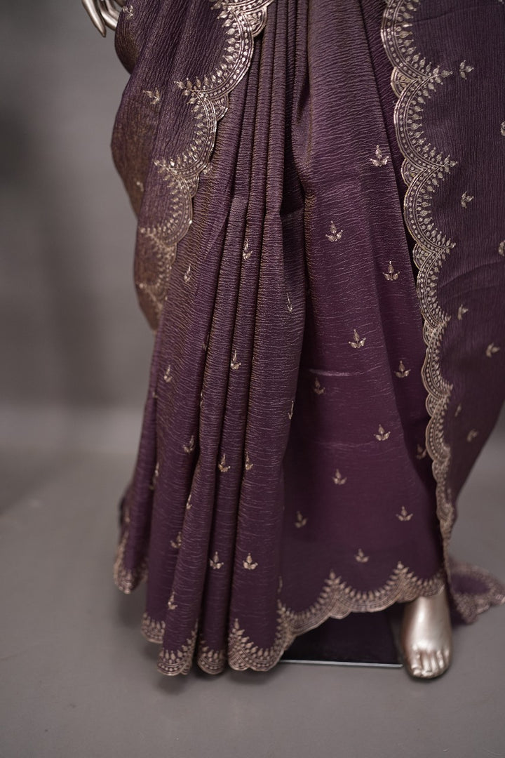 Crushed Tissue Saree TSA2326