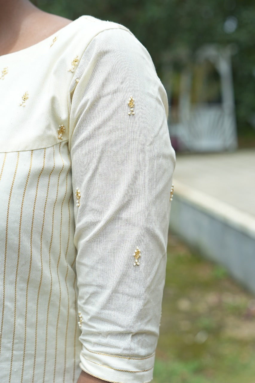 Striped A-line Kurta TKT2516
