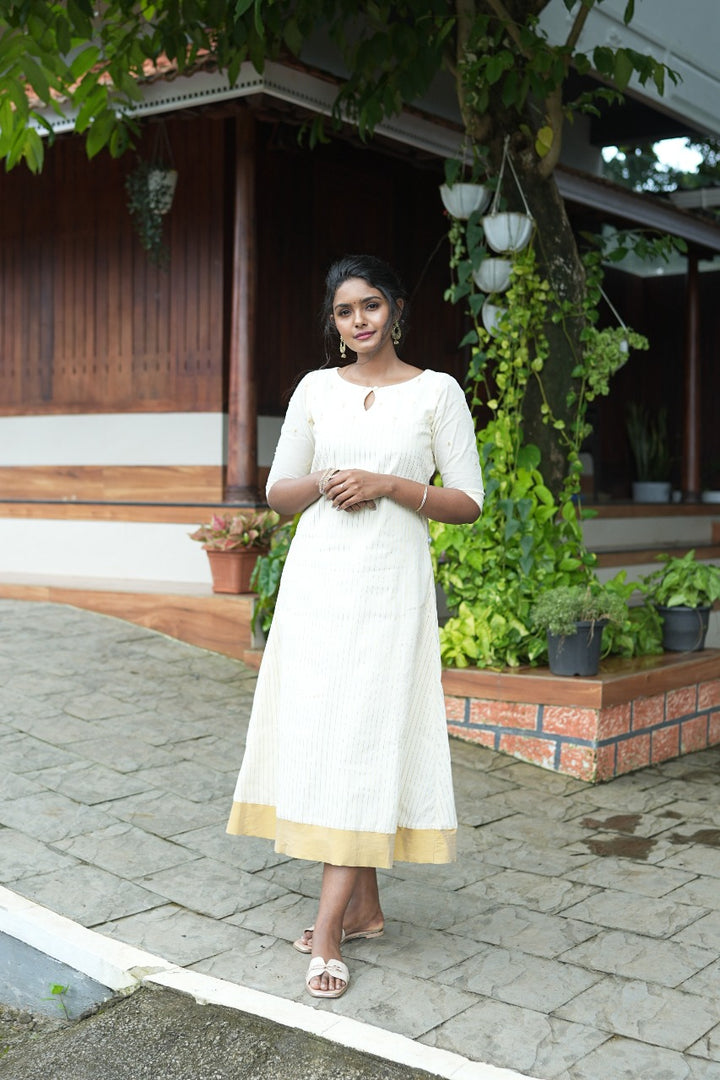 Striped A-line Kurta TKT2516