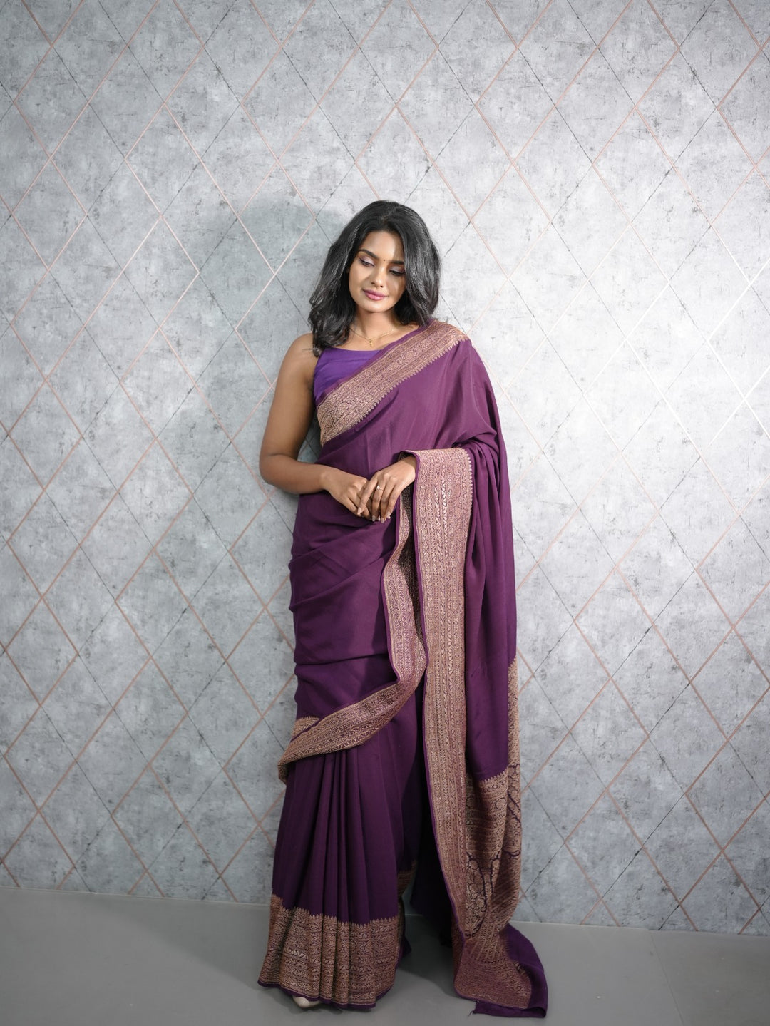 Banarasi Crepe Saree TSA422