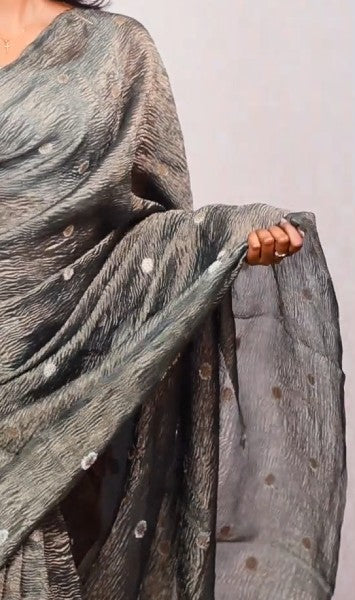 Crushed Tissue Saree TSA429