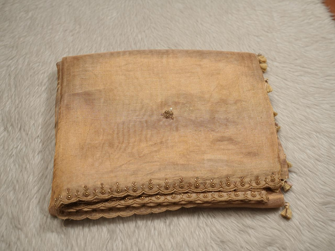 Tissue Jute Net Saree TSA4163