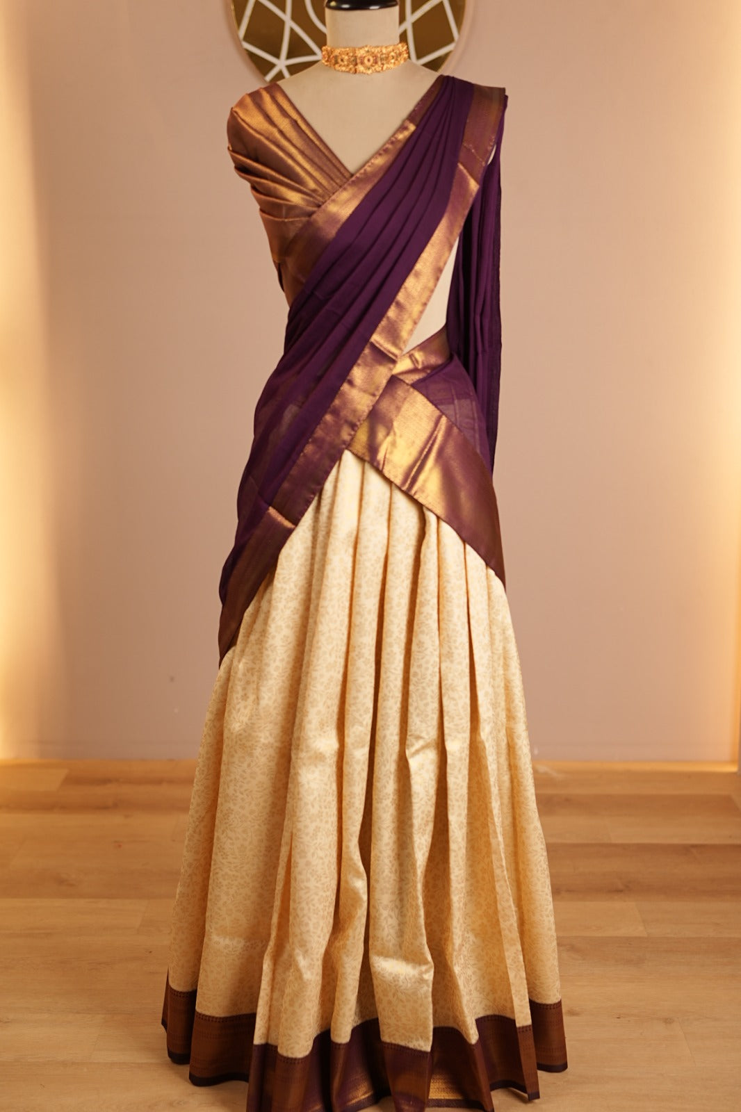 Semi- Silk Un Stitched Dhawani TDN4515 Metalic Purple