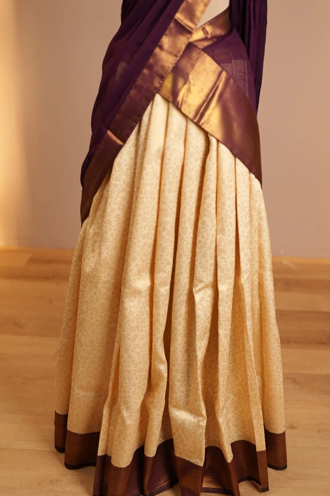 Semi Silk Unstitched Dhawani TDN01095