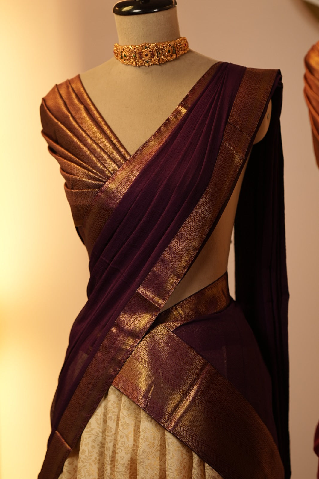 Semi- Silk Un Stitched Dhawani TDN4515 Metalic Purple