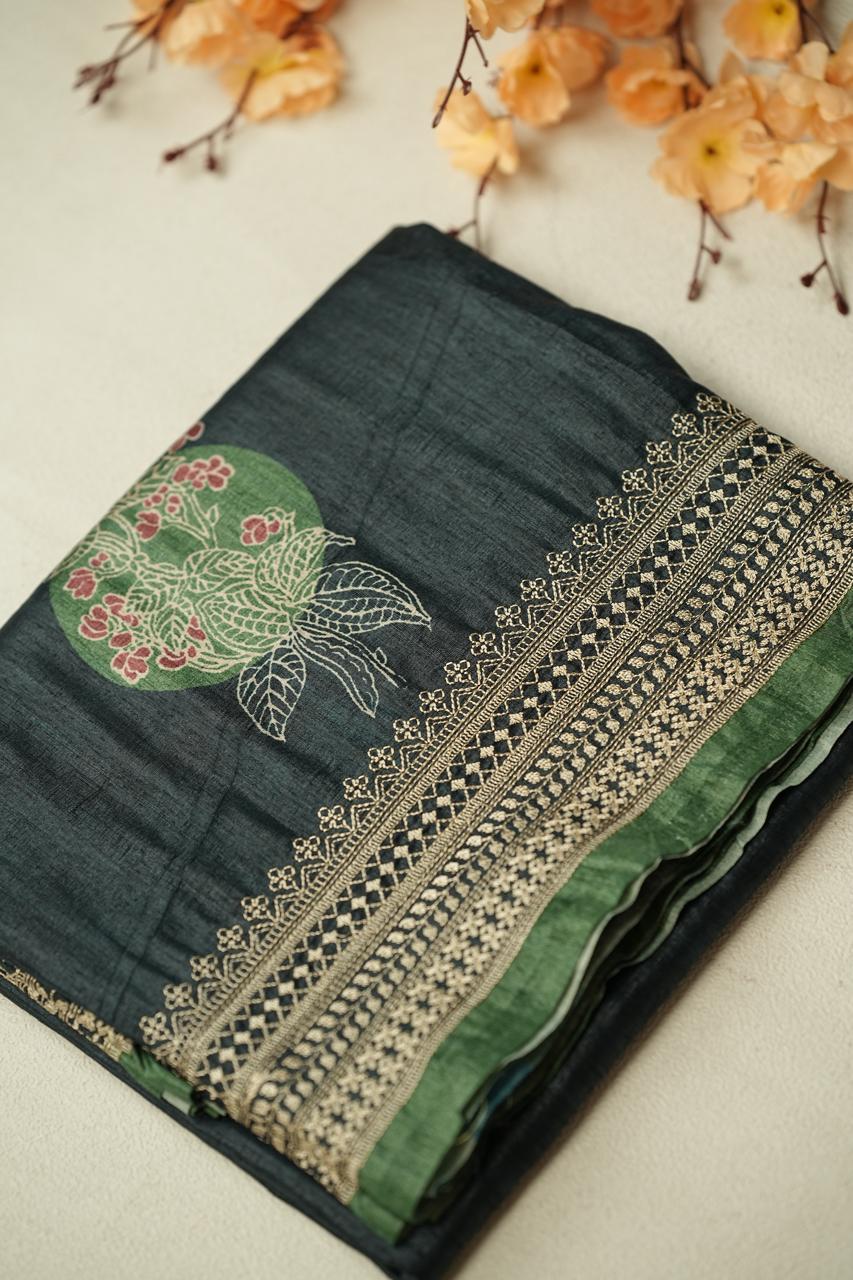 Semi Tussar Saree TSA4865