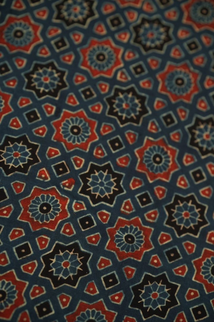 Pure Ajrakh Print Chanderi Material TRF0633 - 2.5 Meter