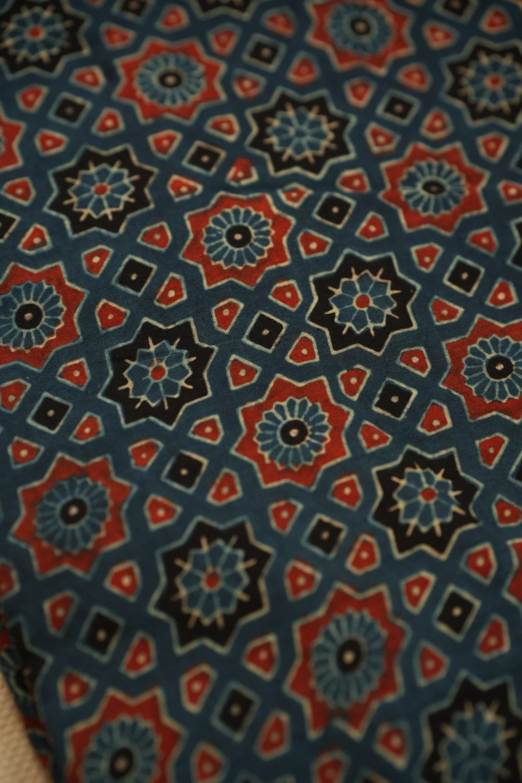 Pure Ajrakh Print Chanderi Material TRF0633 - 2.5 Meter