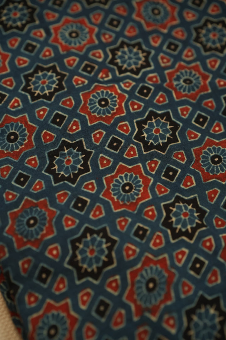 Pure Ajrakh Print Chanderi Material TRF0633 - 2.5 Meter