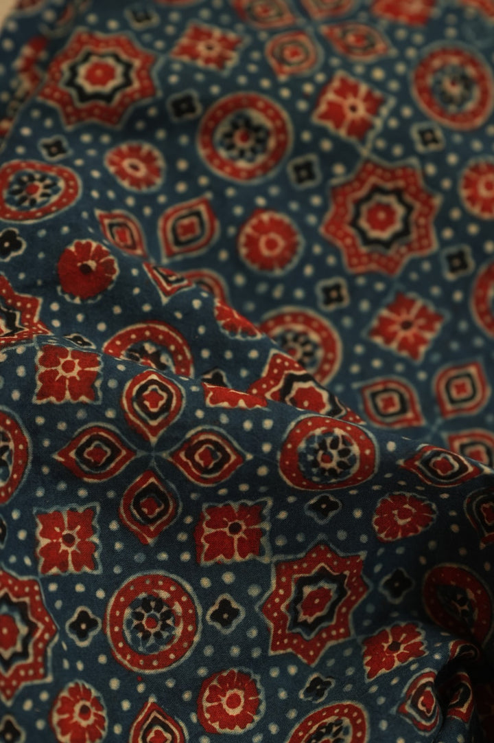 Pure Ajrakh Print Chanderi Material TRF0634 - 2.5 Meter