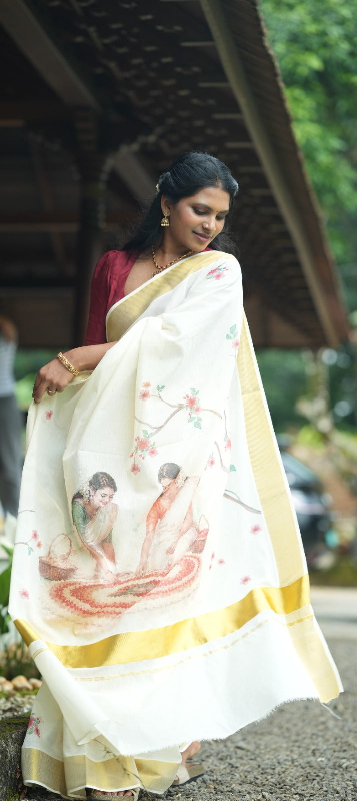 Onam Digital Print Saree TPS003