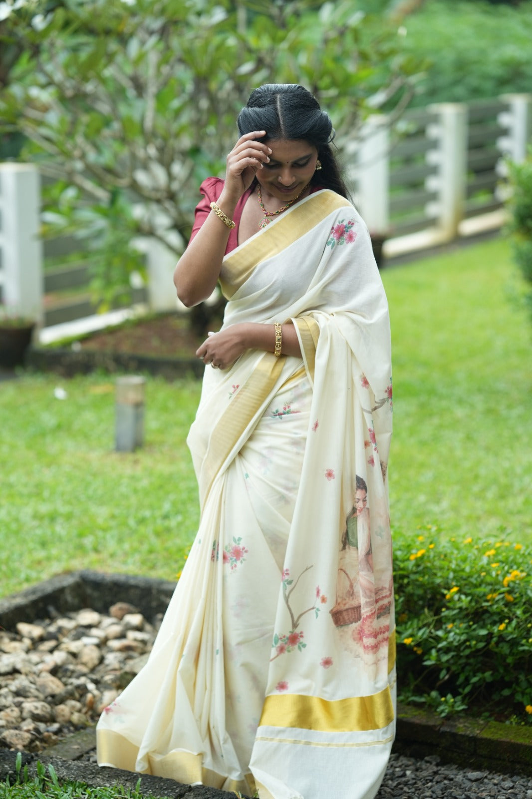 Onam Digital Print Saree TPS003