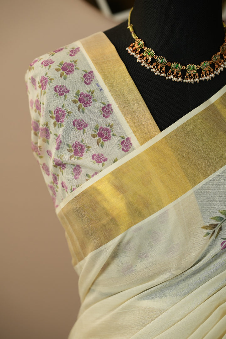 Onam Digital Print Saree TPS001