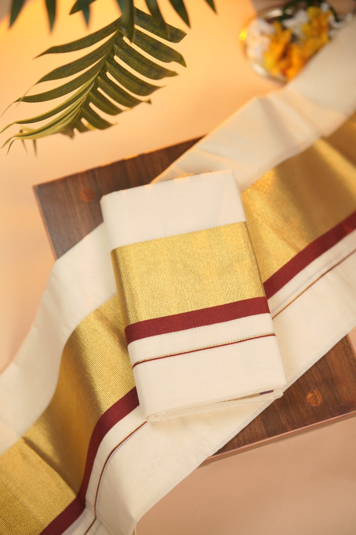 Kerala Cotton Set Mundu TSA0954