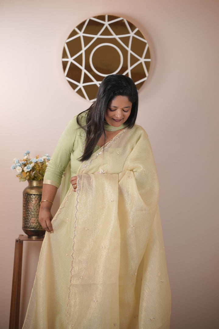 Crushed Tissue Saree TSA5509
