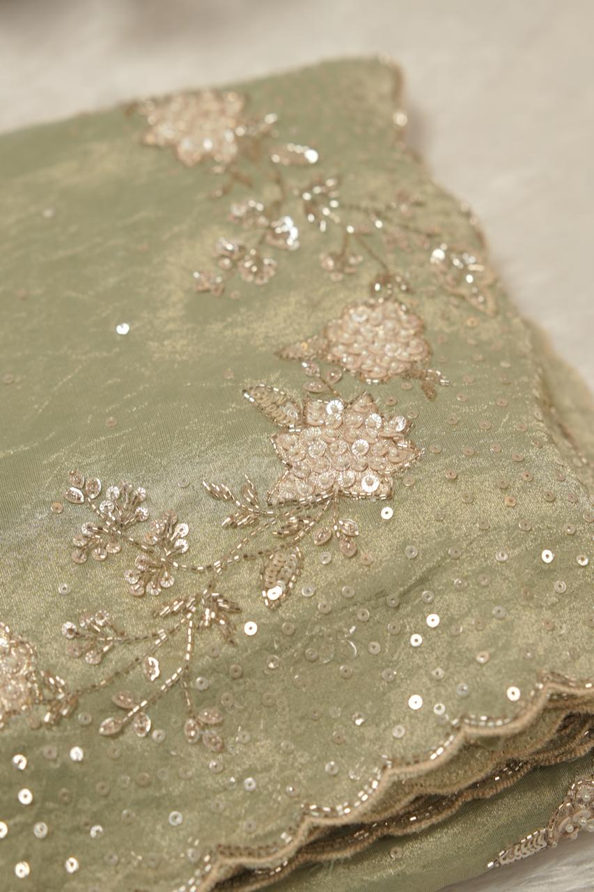 wrinkled Tissue Saree TSA5625