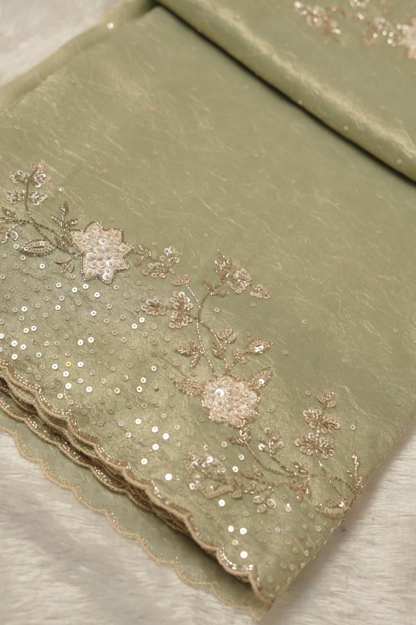 wrinkled Tissue Saree TSA5625