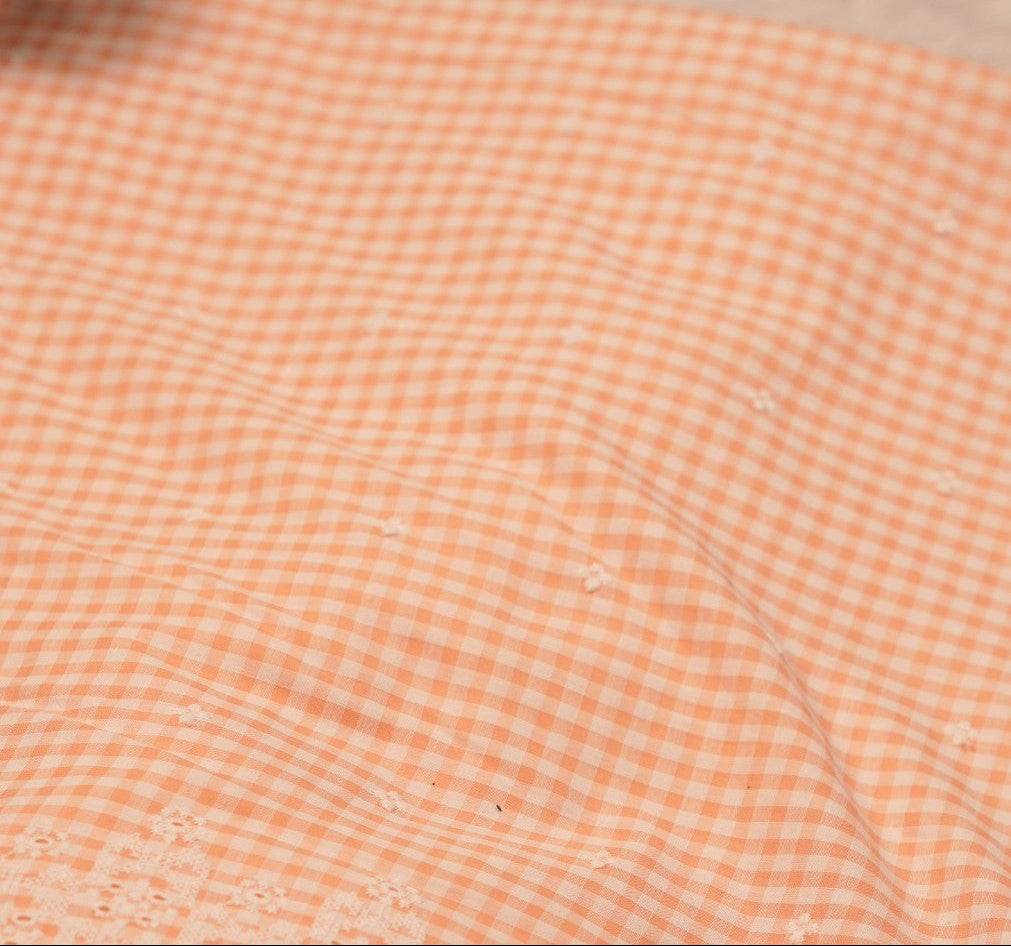 Cotton Check Material TRF5837