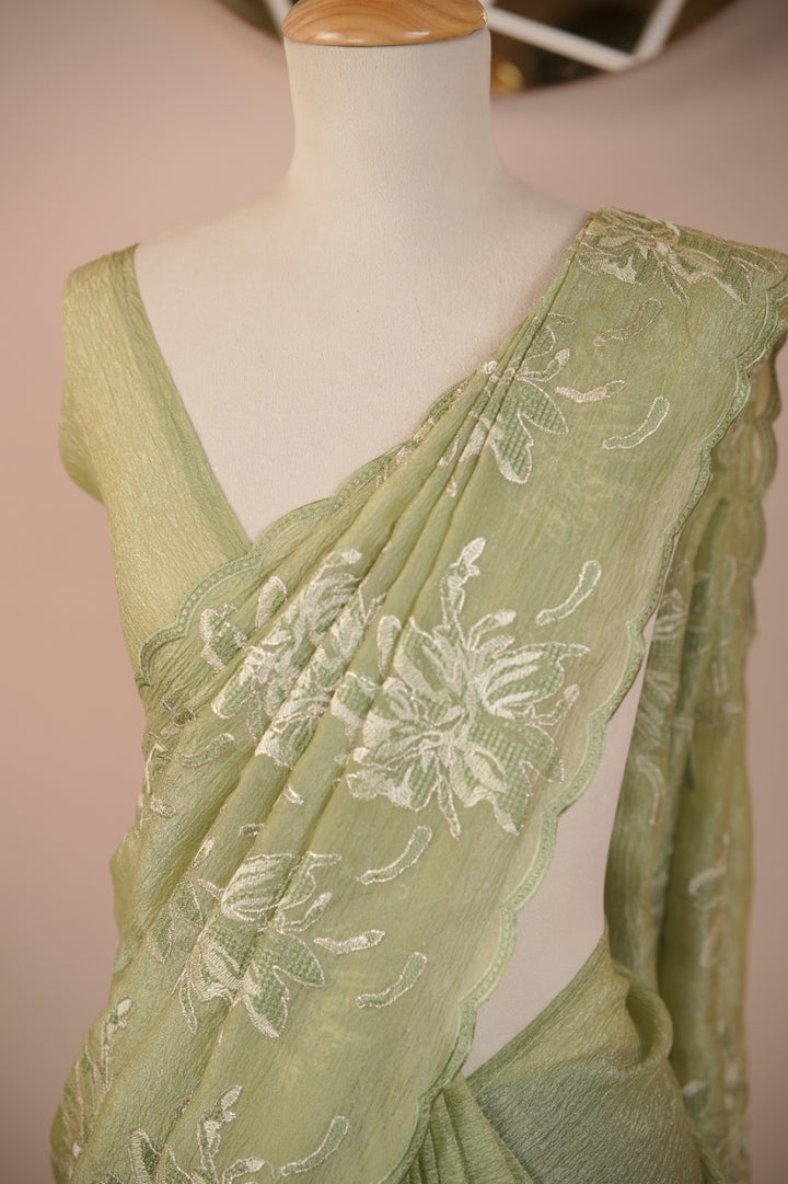 Crushed Tissue Saree TSA6013