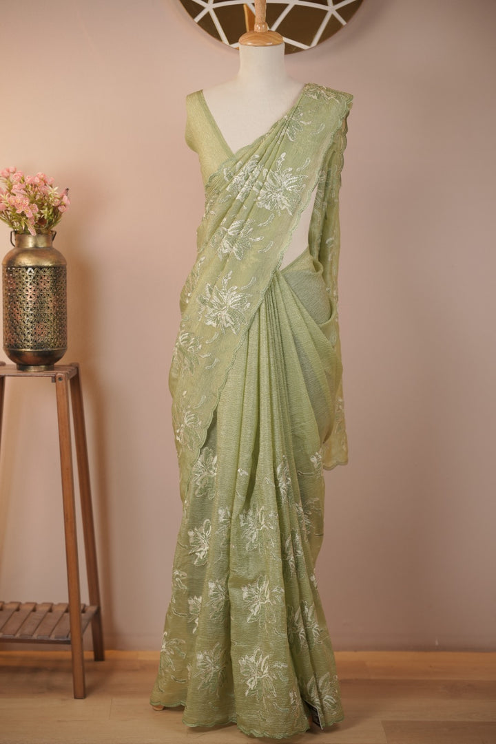 Crushed Tissue Saree TSA6013