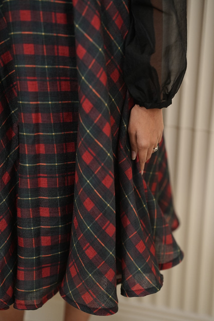 A-Line Plaid dress TFR3017