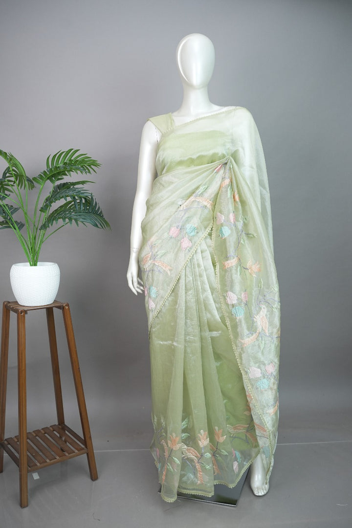 Crushed Organza Saree TSA3367