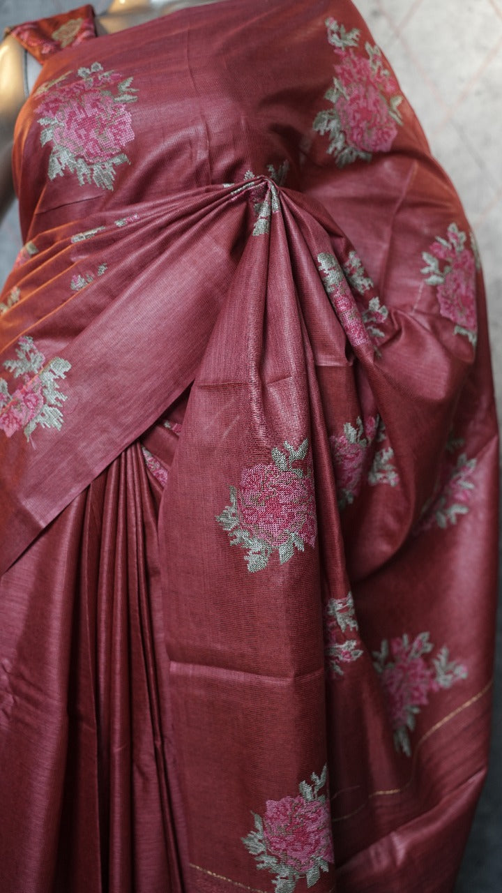 Semi-Tussar Saree TSA3563