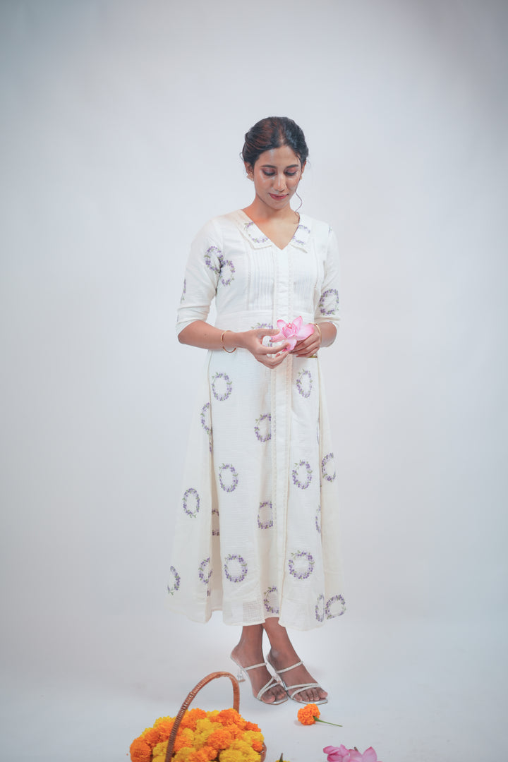 Embroidered A-Line Kurta TKT1002